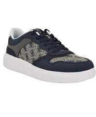 ゲス メンズ シューズ スニーカー レース GUESS Mens Carmino Lifted Lace Up Fashion Sneakers Dark blue logo multi ブルーのサムネイル