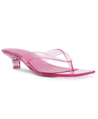 スティーブ マデン レディース シューズ サンダル ヒール Steve Madden Womens TracieJ KittenHeel Jelly Thong Sandals Pink ピンクのサムネイル