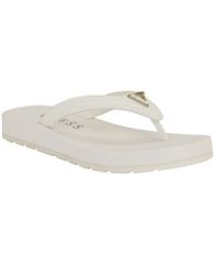 게스 여성 신발 샌들 로고 GUESS Womens Candry Triangle Logo Eva Thong Flip Flop Sandals White 화이트