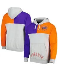 ミッチェルネス メンズ アウター パーカー・スウェット パーカー Mitchell Ness Mens Heather Gray Phoenix Suns TieBreaker Pullover Hoのサムネイル