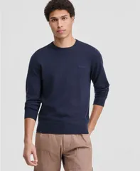 ゲス メンズ アウター ニット・セーター クルーネック 長袖 GUESS Mens David LongSleeve Crewneck Sweater Blue ブルーのサムネイル