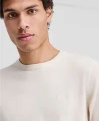 ゲス メンズ アウター ニット・セーター クルーネック 長袖 GUESS Mens David LongSleeve Crewneck Sweater Cream クリームのサムネイル