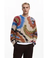 デジグアル メンズ アウター ニット・セーター Desigual Mens Abstract paisley sweater Sand サンドのサムネイル