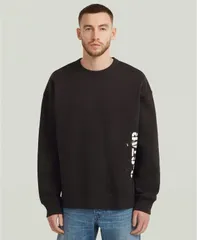 ジースター メンズ アウター パーカー・スウェット シャツ GStaraw Mensprayed 89 Loose RelaxedFit Sweatshirt Black ブラックのサムネイル
