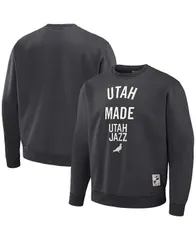 ステイプル メンズ アウター パーカー・スウェット プラスサイズ スウェット シャツ Staple Mens NBA x Anthracite Utah Jazz Plush Pullover Sweのサムネイル