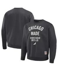 ステイプル メンズ アウター パーカー・スウェット プラスサイズ シャツ Staple Mens NBA x Anthracite Chicago Bulls Plush Pullover Sweatのサムネイル