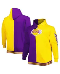 ミッチェルネス メンズ アウター パーカー・スウェットール Mitchell Ness Mens Purple and Gold Los Angeles Lakers Big and Tall Harのサムネイル
