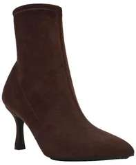 アンクライン レディース シューズ ブーツ・レインブーツ Anne Klein Womens Reesse Pointed Toe Dress Booties Chocolate Microsuedeのサムネイル