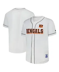 スターター メンズ トップス シャツ ジャージー Starter Mens White Cincinnati Bengals Relay FullButton Baseball Jersey Whitのサムネイル