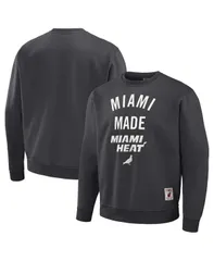 ステイプル メンズ アウター パーカー・スウェット プラスサイズ スウェット シャツ Staple Mens NBA x Anthracite Miami Heat Plush Pullover Swのサムネイル