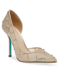 ベッツィジョンソン レディース シューズ パンプス Betsey Johnson Womens Cruze Rhinestone Embellished Evening Pumps Nudeのサムネイル