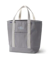 ランズエンド レディース バッグ Lands End Large Solid Color 5 Pocket Open Top Canvas Tote Bag Silver graphite グラファイのサムネイル