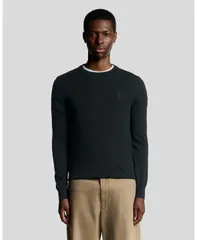 ライルアンドスコット メンズ アウター ニット・セーター クルーネック Lyle Scott Mens Tonal Eagle Merino Crew Neck Sweater Jet black ブのサムネイル