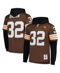 ミッチェルネス メンズ アウター パーカー・スウェット ジャージー Mitchell Ness Mens Jim Brown Cleveland Browns Player Name Number Hのサムネイル