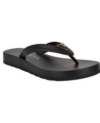 게스 여성 신발 샌들 로고 GUESS Womens Candry Triangle Logo Eva Thong Flip Flop Sandals Black 블랙