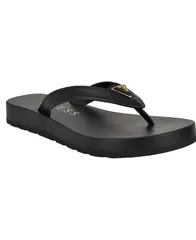 ゲス レディース シューズ サンダル ロゴ GUESS Womens Candry Triangle Logo Eva Thong Flip Flop Sandals Black ブラックのサムネイル