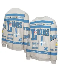 ミッチェルネス メンズ アウター パーカー・スウェット クルーネック プリント スウェット シャツ フリース Mitchell Ness Mens Heather Gray Detroit Lionsのサムネイル