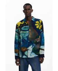 デジグアル メンズ トップス シャツ 長袖 Desigual Mens Longsleeve shirt bodegon Navy blue ネイビー