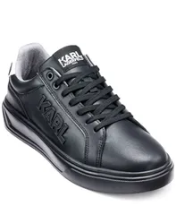 カール ラガーフェルド メンズ シューズ スニーカー レザー KARLAGERFELD PARIS Mens Leather Side Karl Sneaker Black ブラックのサムネイル