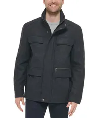 コールハーン メンズ アウター ジャケット・ブルゾン ウール コート Cole Haan Mens Melton Wool MultiPocket Field Coat Charcoal チャコールのサムネイル