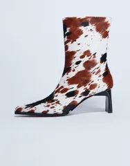 トップショップ レディース シューズ ブーツ・レインブーツ プリント アンクル ブーツ レザー Topshop Nadie real leather chisel toe ankle boots inのサムネイル