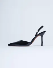 トップショップ レディース シューズ パンプス ヒール Topshop Angel heeled pumps patent Black ブラックのサムネイル