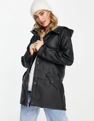 ヴェロモーダ レディース アウター ジャケット・ブルゾン ジャケット Vero Moda hooded rain jacket Black ブラック
