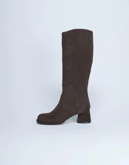 トップショップ レディース シューズ ブーツ・レインブーツ スエード ブーツ ヒール Topshop Thea real suede knee high block heel boots in choのサムネイル
