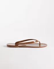 エイソス レディース シューズ サンダル ASOS DESIGN Foxton jelly flip flops in chocolate チョコレートのサムネイル