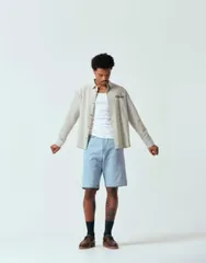 エイソス メンズ トップス シャツ ASOS DESIGN relaxed seersucker striped shirt with chest embroidery Gray グレーのサムネイル