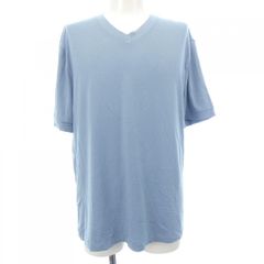 ☆PRADA☆ラバーロゴ付VネックTシャツ水色M相当 - メルカリ