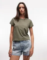 モンキ レディース トップス Tシャツ Monki Tshirt in olive オリーブのサムネイル
