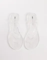 エイソス レディース シューズ サンダル ASOS DESIGN Foxton jelly flip flops in clearのサムネイル