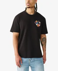 トゥルーレリジョン メンズ トップス Tシャツ 半袖 True Religion MenshortSleeve Garden Horseshoe TShirt Jet Black ブラック