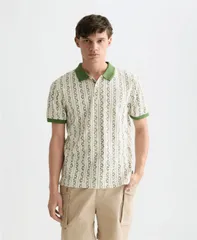 スコッチアンドソーダ メンズ トップス ポロシャツ SCOTCH SODA Mens Horseshoe Stripe Patterned Polo Shirt Horseshoe Stripeggnのサムネイル