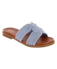 ミア レディース シューズ サンダル MIA Womens Poet Braided HBand Flat Slide Sandals Denim デニムのサムネイル