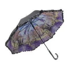 ユーパワー 名画フリルジャンプ傘(晴雨兼用) モネ「水辺の教会」 AU-02609のサムネイル