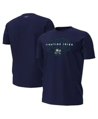 アンダーアーマー メンズ トップス Tシャツ オーバーレイ Under Armour Mens Navy Notre Dame Fighting Irish Overlay Performance T