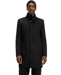ヒューゴボス メンズ アウター コート ウール Hugo Boss Mens Wool Cashmere SlimFit Coat Black ブラックのサムネイル