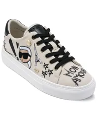 カール ラガーフェルド レディース シューズ スニーカー KARLAGERFELD PARIS Womens Cate Ikonic Sneakersoft WhiteBlack ホワイトのサムネイル
