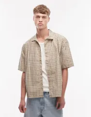 リズム メンズ トップス シャツ Rhythm relaxed short sleeve shirt plaid BEIGE ベージュのサムネイル