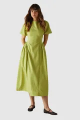 ウエアハウス レディース トップス ワンピース ミディ Warehouseersucker Puff Sleeve Midi Dress Chartreuse シャルトリューズのサムネイル