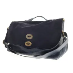 【中古】ザネラート ZANELLATO POSTINA レザー スエード ショルダーバッグ ネイビー【WxH24xD16.5】【ユニセックス】のサムネイル