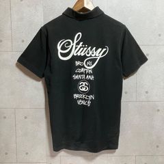 697【入手困難】ステューシー♤刺繍ロゴ ドクロ 半袖ポロシャツ 即完売