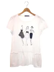 エムズグレイシー 725331 Tシャツチュニック 40 ホワイト ガールズプリント ITUXMB0LPA2Uのサムネイル