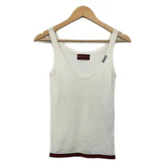 GUCCI(グッチ) タンクトップ サイズS レディース美品  シェリー 782568 アイボリー×レッド×グリーン カシミヤ/シルク/リブのサムネイル