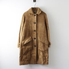 美品　yuni ウール グレンチェック柄 コート コーデュロイ襟 2022AW ユニ yuni 襟コーデュロイ グレンチェックウールコート F