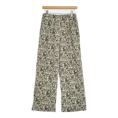 URBAN RESEARCH DOORS イージーケア 接触冷感 フラワープリントイージーパンツ 定価8800円 パンツ ホワイト グリーン レディース アーバンリサーチドアーズ【中古】6-0520M∞