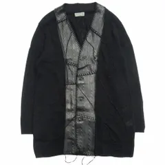 美品 Yohji Yamamoto POUR HOMME ヨウジヤマモトプールオム 19ss ボンディングレザーハギ カーディガン ブルゾン 3  黒 ブラック メンズ 古着 中古 USEDのサムネイル