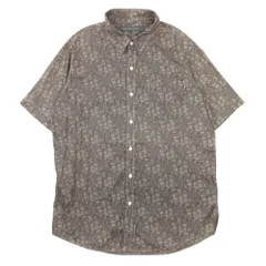 美品 SHIPS GENERAL SUPPLY シップスジェネラルサプライ 花柄 プリント 半袖 シャツ カットソー トップス M 茶 ブラウン系 メンズ 古着 中古 USEDのサムネイル